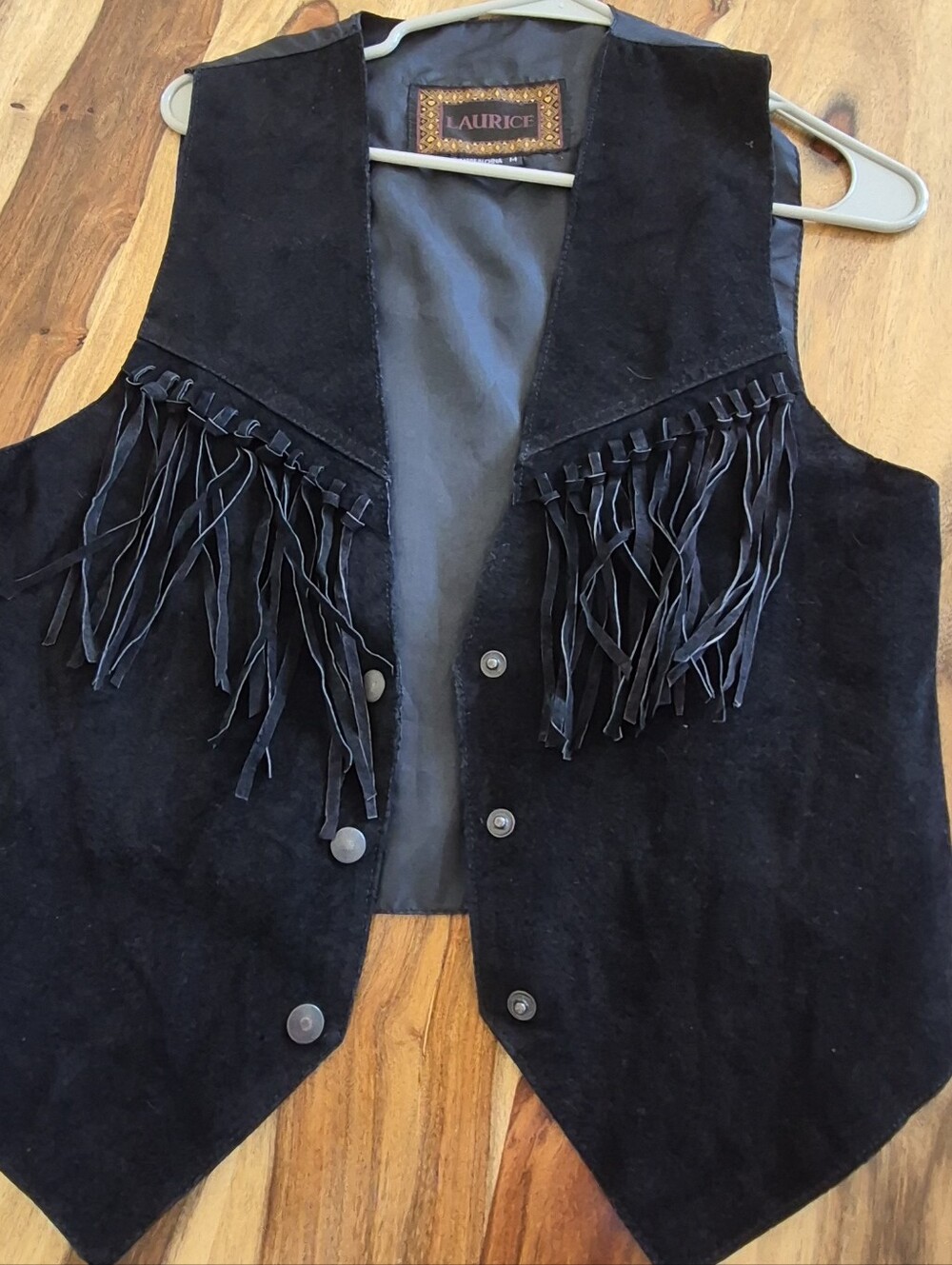 Laurice Leather Fringe Vest Sz Medium